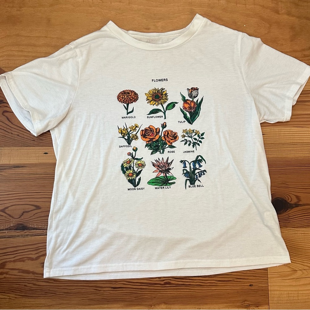 Floral Graphic White T-Shirt